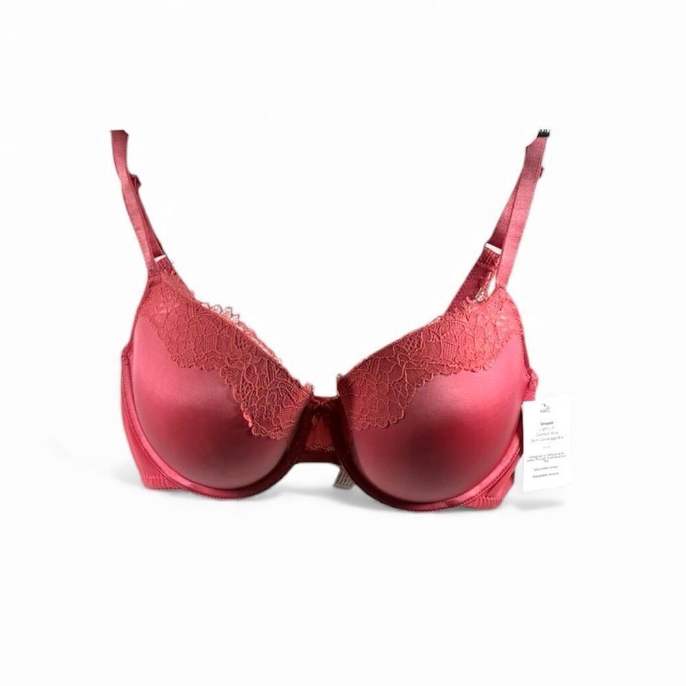 Auden NWT Lacy Sateen Push Up Bra in Coral Size 34DD